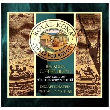 Royal Kona Decaffeinated Mountain Roast 10% Kona 4-Cup Coffee Filter Packs