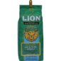 front view of one green, eight ounce bag of Lion original roast ground coffee, enriched with kona fruit antioxidants.