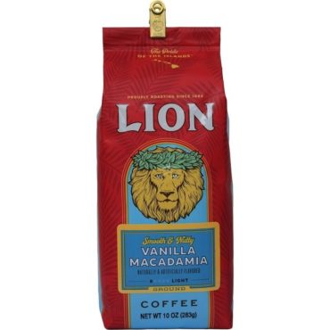 one 10 ounce bag of Lion Vanilla Macadamia Coffee