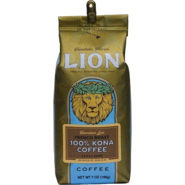 One bag of Lion 24K 100 percent Kona Coffee French Roast Whole Bean