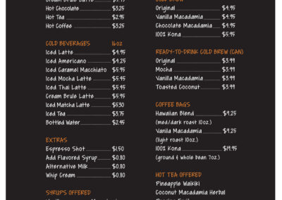 Lion Cafe Truck Menu