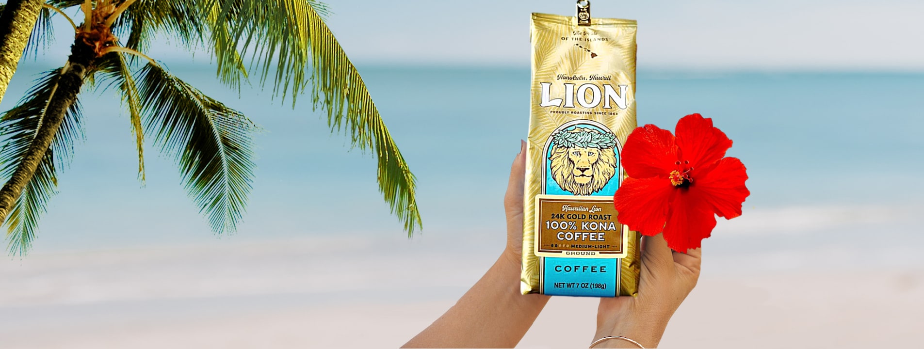 LION 100% Kona Coffee 7oz粉✖️2 ライオンコーヒー 100％ 豆 2袋セット 7oz (198g)LION ハワイ