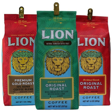 Lion Medium Roast Coffee Taster Tri-Pack, contains three bags of coffee