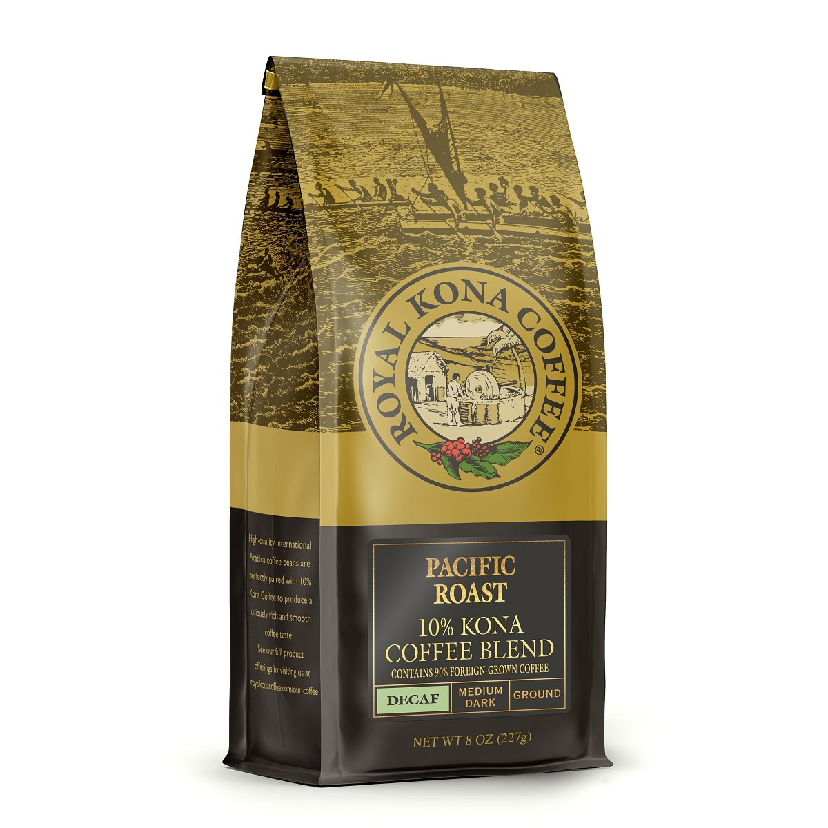 Decaf Pacific Roast 10% Kona Coffee Blend - Lion Coffee
