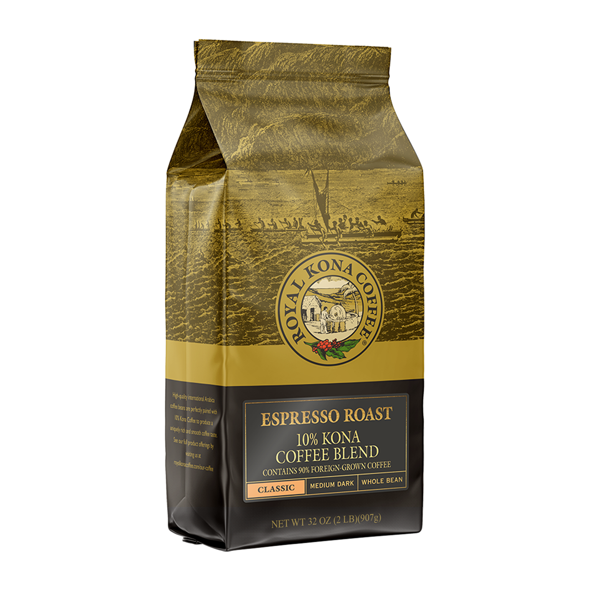 Espresso Roast 10% Kona Coffee Blend - Lion Coffee