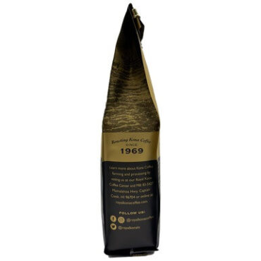 Side view of coffee bag, ground. Roasting coffee since 1969
