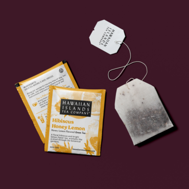 Box containing twenty bags of Hibiscus Honey Lemon Green Tea